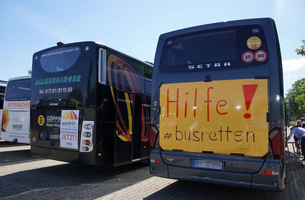 Aktionstag der Busbranche auch in Stuttgart: Busunternehmen kämpfen darum, fahren zu dürfen