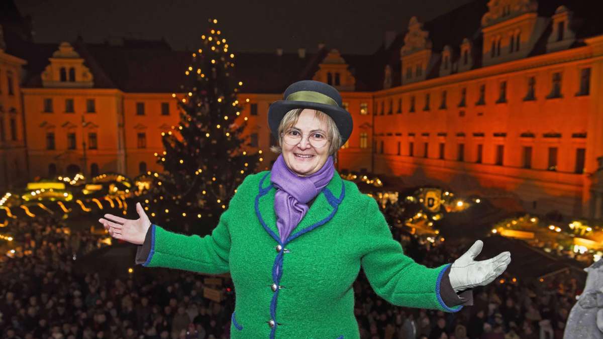 Fürstin Gloria von Thurn und Taxis auf dem Romantischen Weihnachtsmarkt in Regenburg, 2014.
