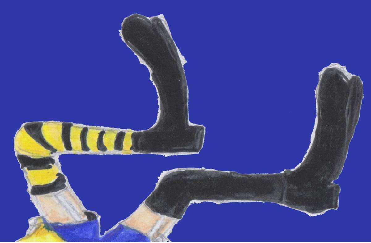 Wie gemacht fürs Tanzen, oder? Die Schuhe von Pippi Langstrumpf, gemalt von Luise Kummer, 13 Jahre alt Foto: ker/Luise Kummer