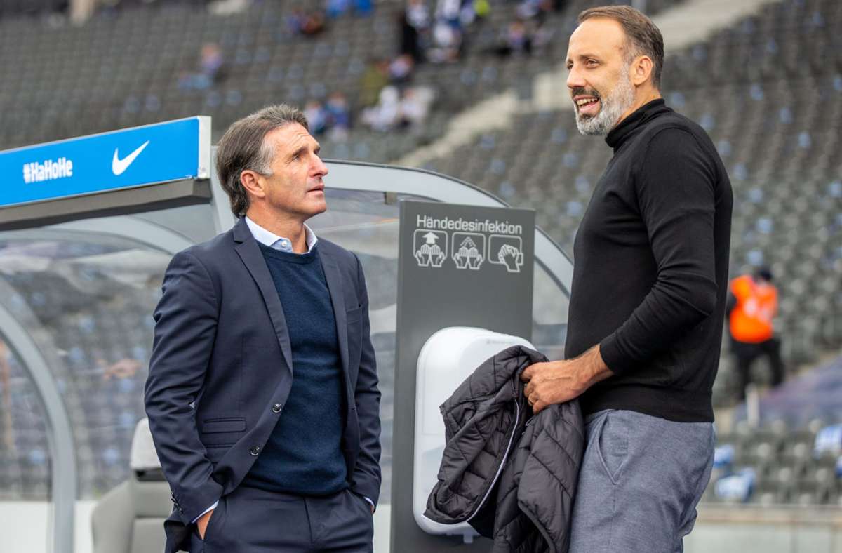 Ehemaliger und aktueller VfB-Trainer: Bruno Labbadia (links) empfing Pellegrino Matarazzo