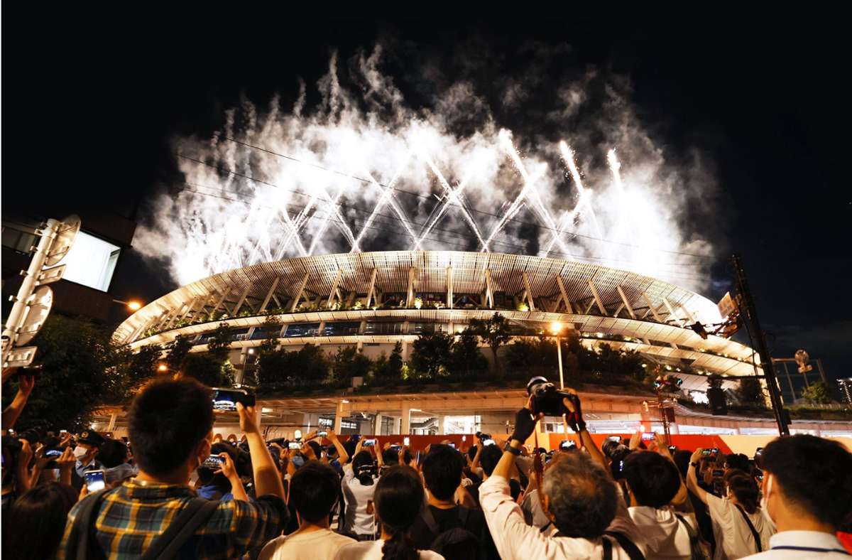 Die Abschlusszeremonie der Olympischen Spiele in Tokio in diesem Jahr Foto: imago images/Kyodo News/ via www.imago-images.de