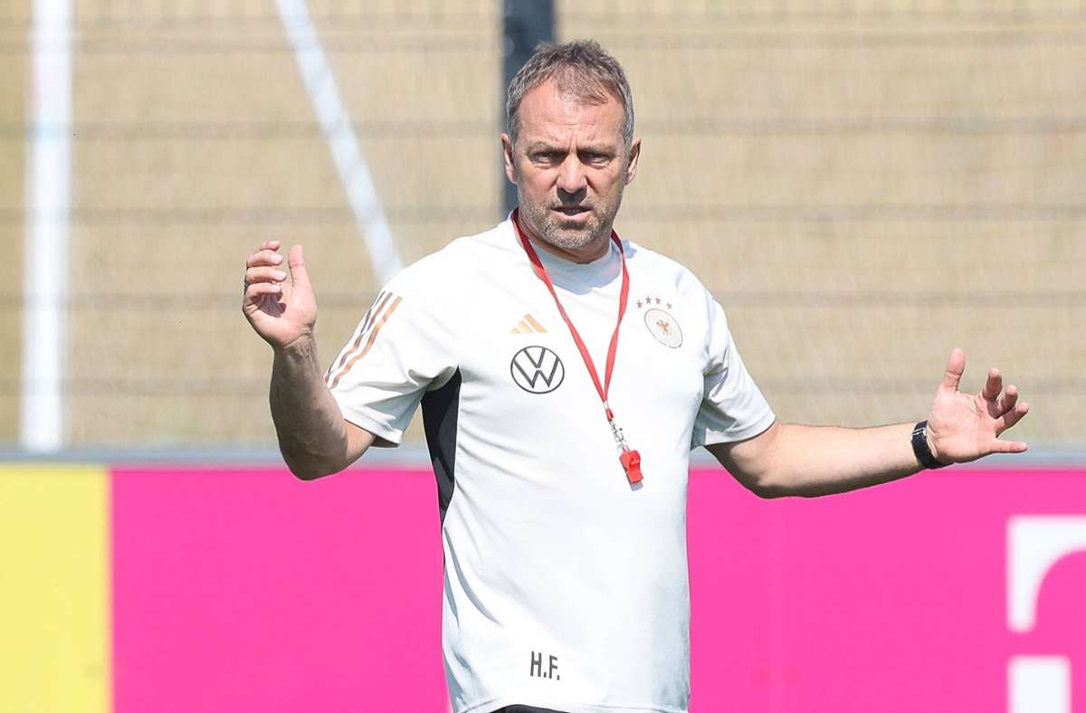 Der Bundestrainer Hansi Flick will gegen die Ukraine ein neues System ausprobieren.
