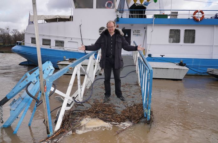 Hochwasser in Stuttgart: Der neue Neckar-Käpt’n bangt um seine Schiffe