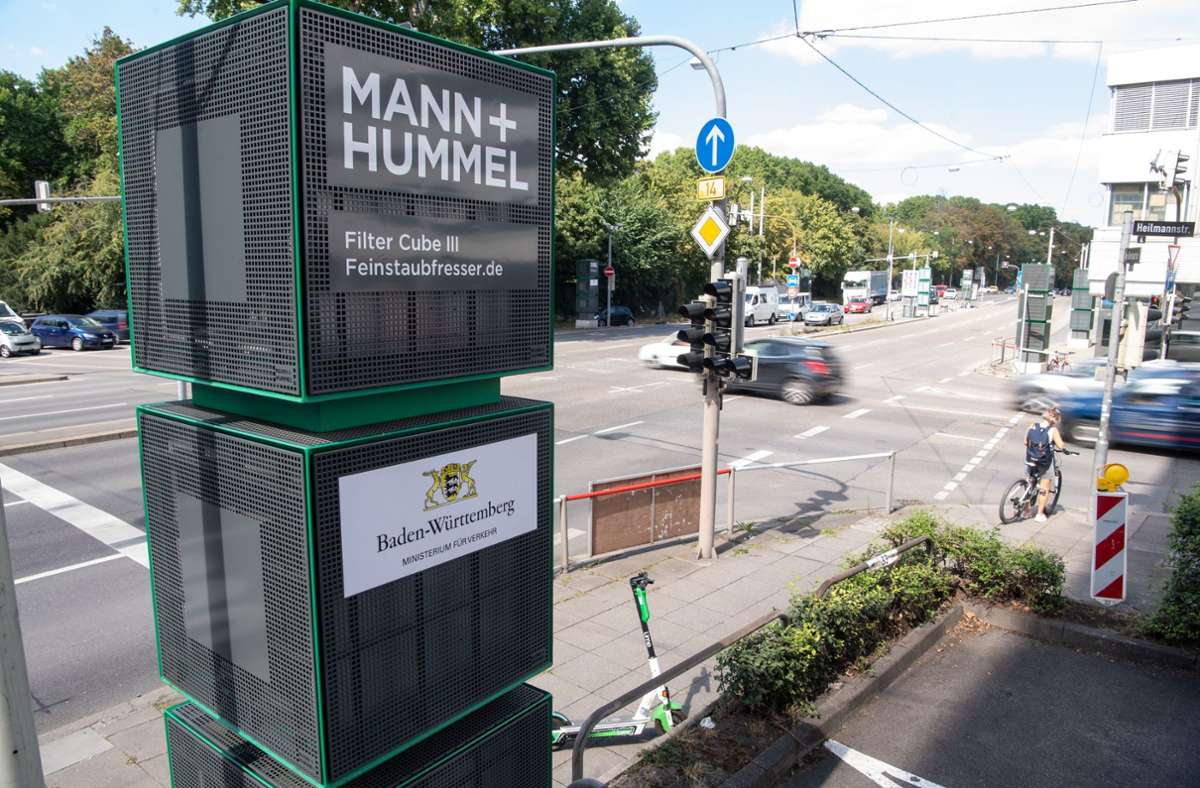 Verkehrs-Hotspot Neckartor: Luftfiltersäulen in Stuttgart zeigen laut Studie Wirkung