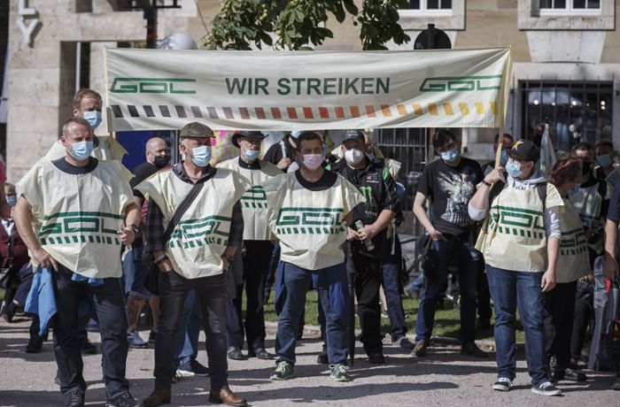 Kundgebung am Stuttgarter Schlossplatz: GDL verteidigt erneuten Bahnstreik