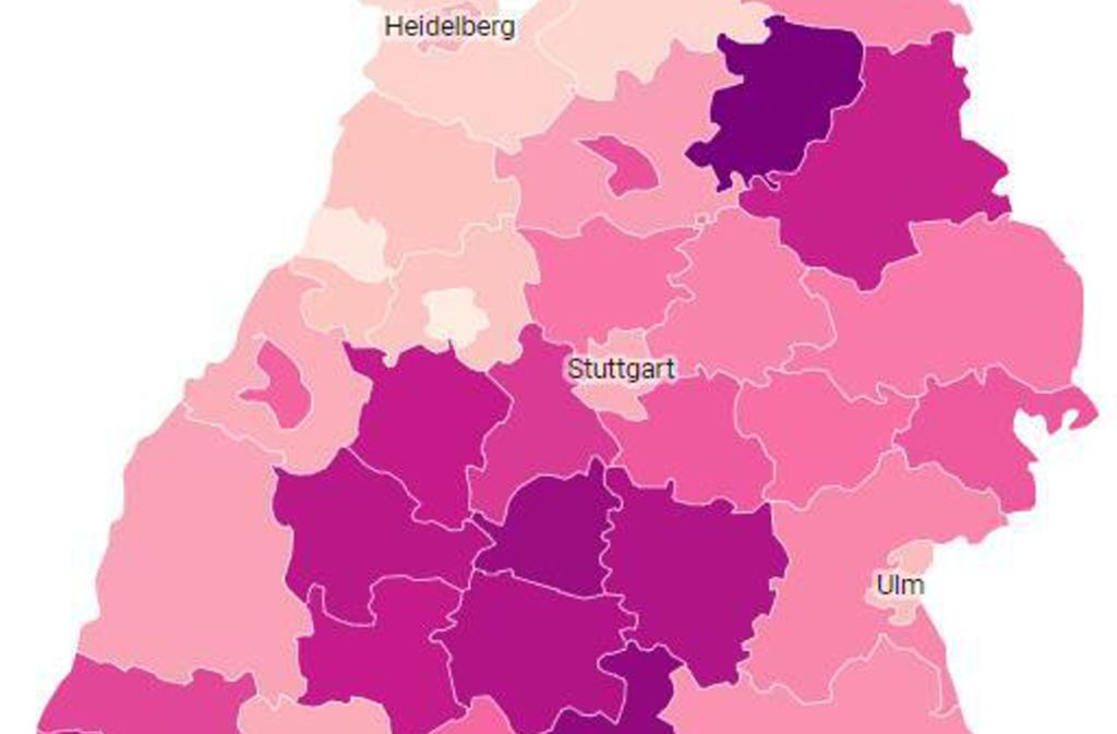 Coronavirus in Baden-Württemberg: Die Corona-Karte fürs Land