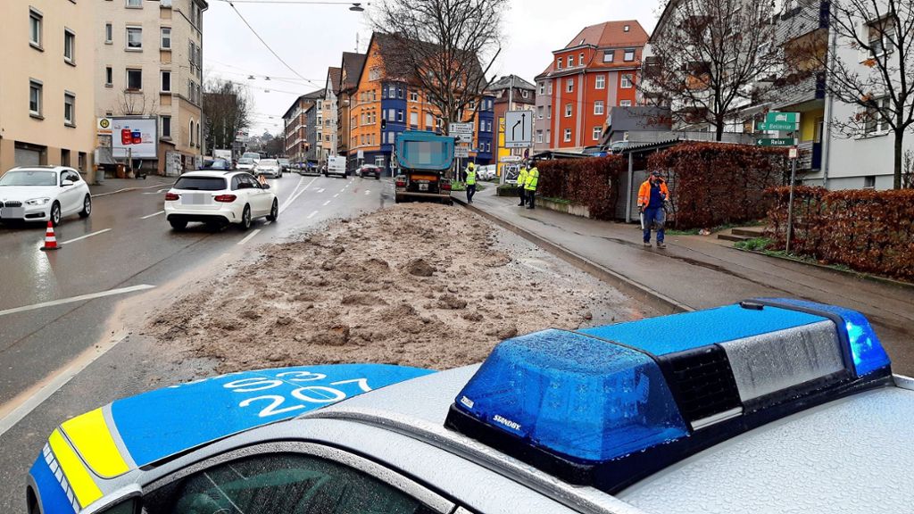 Staus in Stuttgart: Mehrere Tonnen Bauschutt verloren