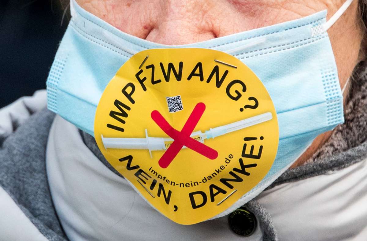 Protestaktion gegen die geplante Impfpflicht Foto: dpa/Daniel Bockwoldt