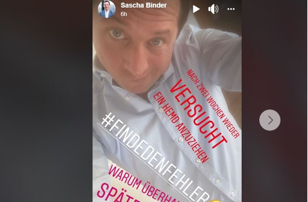 Sascha Binder war als Innenexperte beim SWR eingeladen, wurde per Videokonferenz von zu Hause in Geislingen zugeschaltet. Dafür wechselte der SPD-Generalsekretär in Hemd und Anzughose...