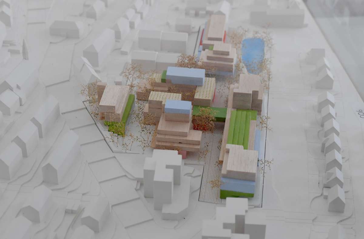 Modellfoto des Entwurfs für das IBA’27-Projekt „Zukunft Münster 2050“.
