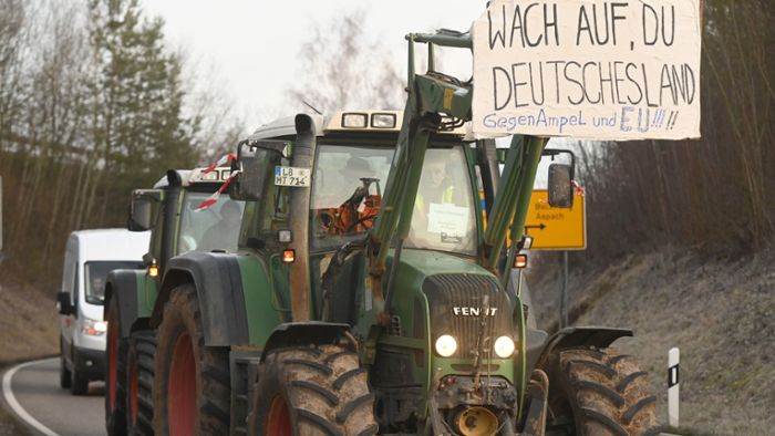 Landwirte treffen sich in Ludwigsburg zum Hupkonzert