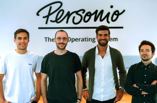 Die vier Personio-Gründer (von links) Jonas Rieke, Roman Schumacher, Hanno Renner und Arseniy Vershinin. Foto: Personio