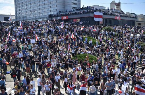 Mehr als 5000 Menschen versammelten sich in Minsk. Foto: AFP/Sergei Gapon