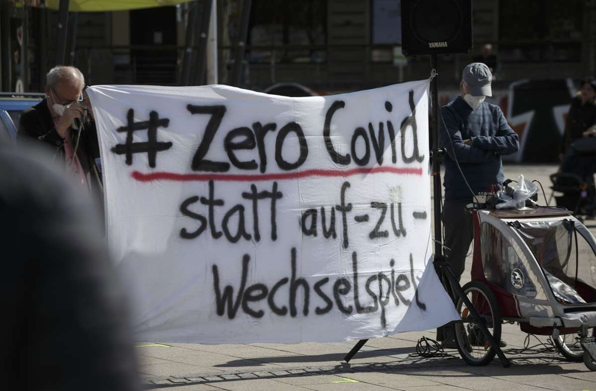 Zero-Covid-Demo in Stuttgart: Wirtschaftslockdown statt dritter Welle