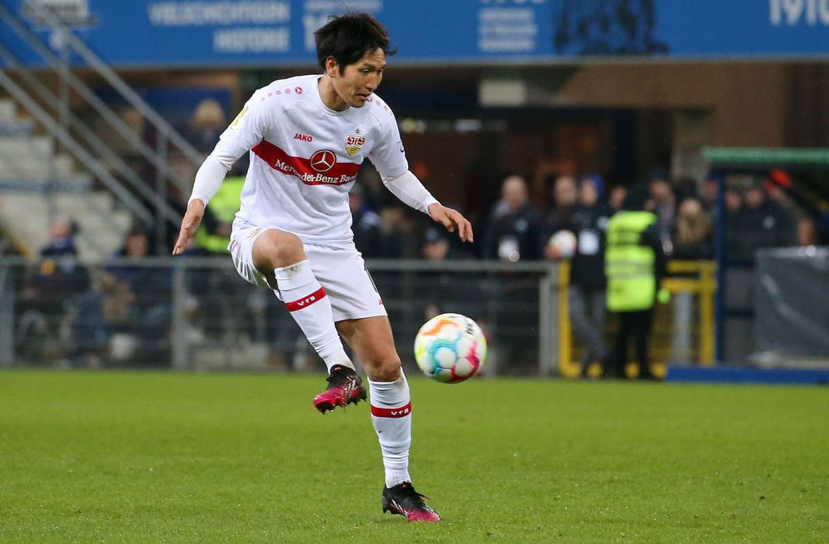 Genki Haraguchi machte am Dienstag sein erstes Spiel für den VfB Stuttgart.