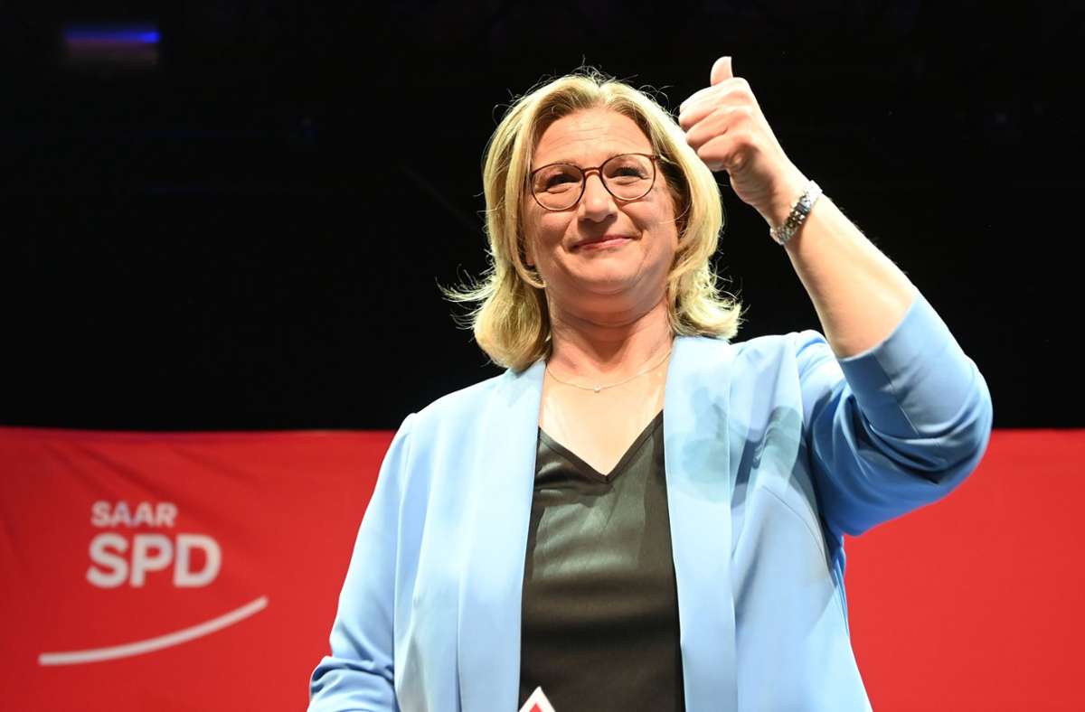 Landtagswahl im Saarland: Wahlsiegerin Rehlinger strebt SPD-Alleinregierung  an