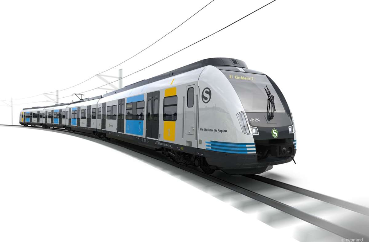 Das Modell der neuen S-Bahn in hellgrauer Farbe