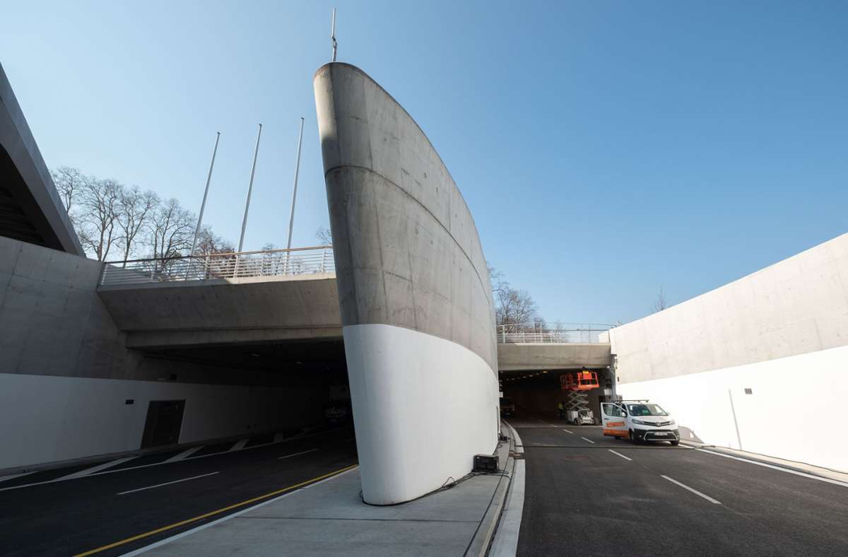 Das untere Portal des Rosensteintunnels: Am 26. März um 12.30 Uhr soll die Einfahrt freigegeben werden. Foto: Lichtgut/Leif Piechowski/Leif Piechowski