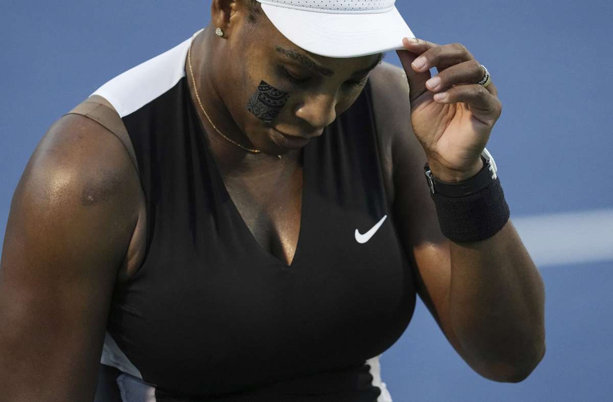 Serena Williams nach ihrer Niederlage Foto: dpa/Chris Young