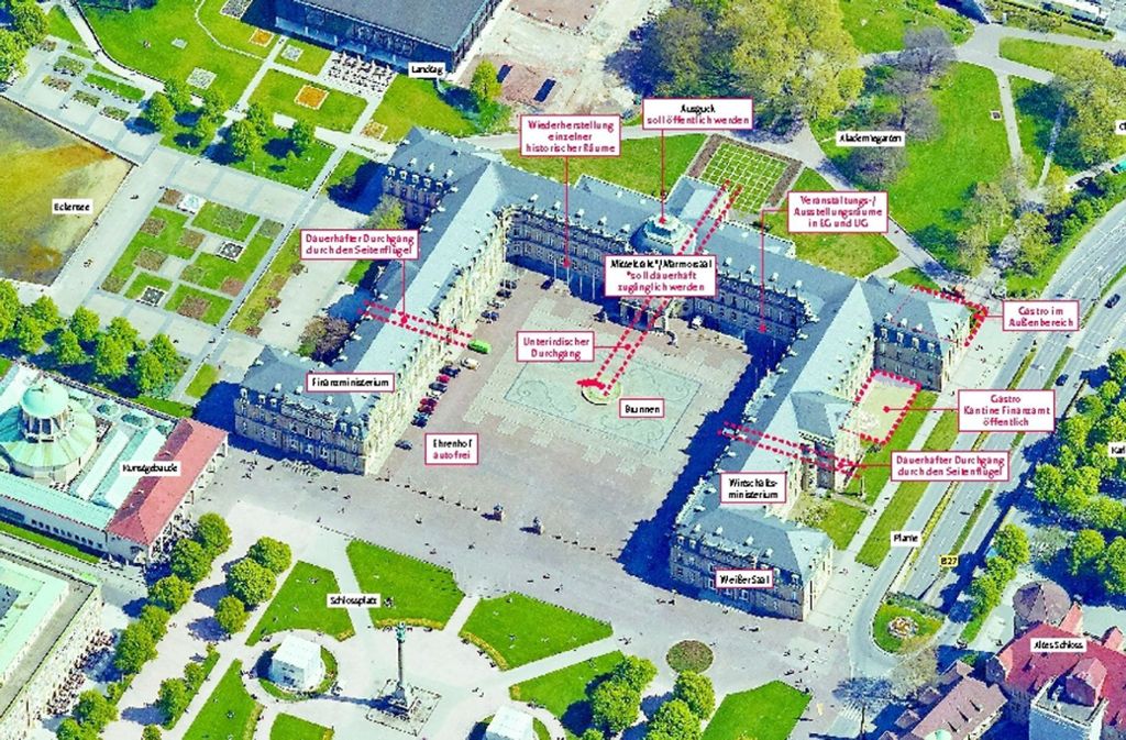 Bürger erhalten Zugang zum zentralen Teil – Stuttgarter sollen bei der Gestaltung mitreden können: Land öffnet das Neue Schloss