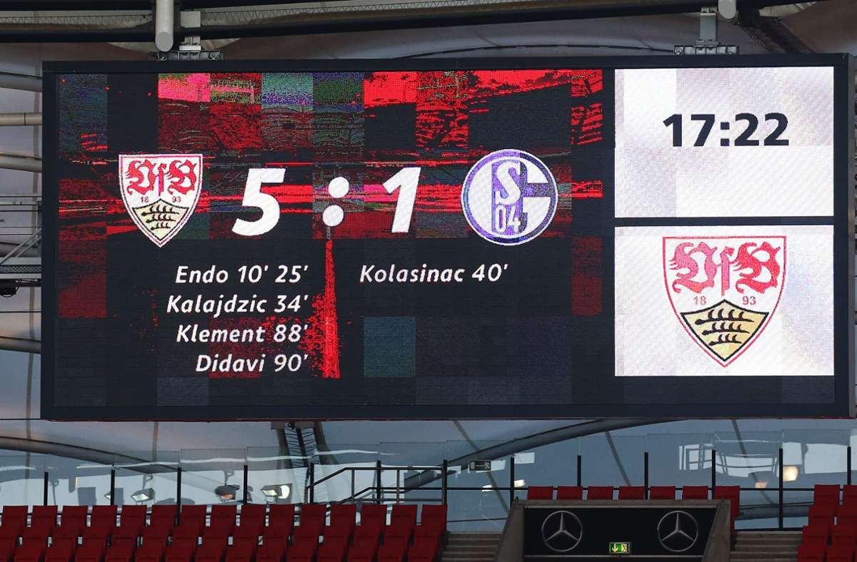Ein schöner Anblick für jeden VfB-Fan: Das 5:1 gegen Schalke war vom Ergebnis her eine klare Sache. Foto: Baumann