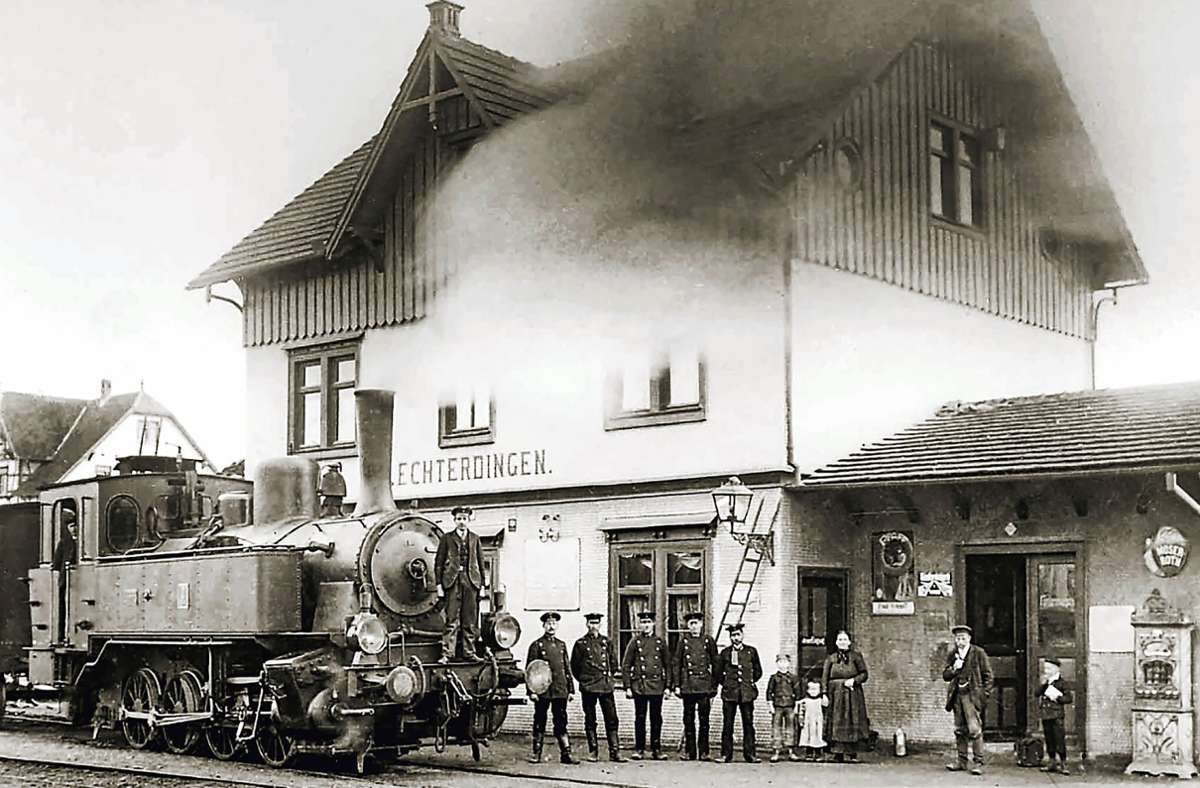 So hat es einst am Bahnhof in Echterdingen ausgesehen. Foto: privat