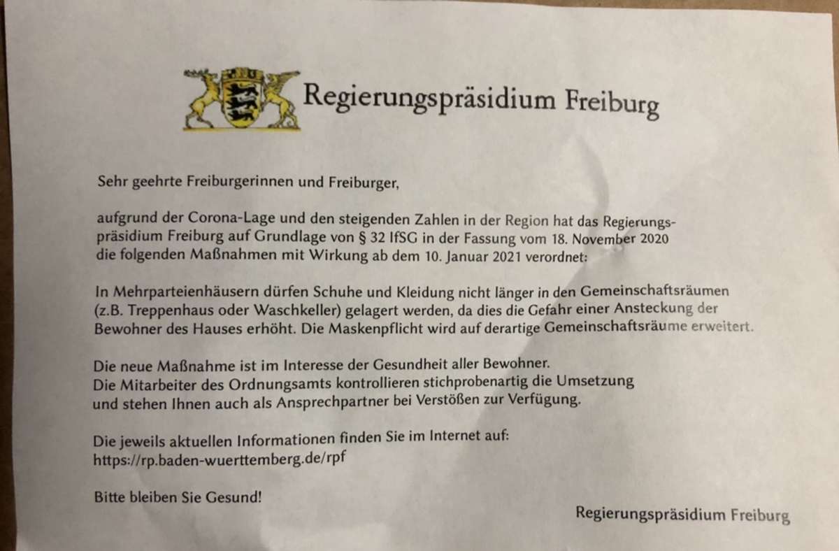 Aufregung in Freiburg: Unbekannte fälschen Corona-Verordnung