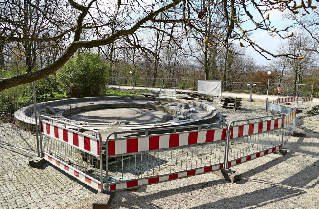 Nach Pfingsten soll wieder Wasser sprudeln: Cannstatter Kurpark-Brunnen wird saniert