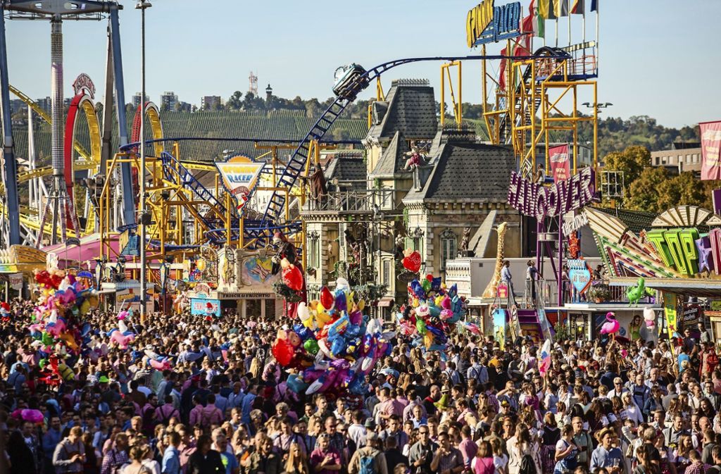 Der Veranstalter rechnet an den 17 Volksfesttagen mit 3,5 bis vier Millionen Besuchern  auf dem Cannstatter Wasen.