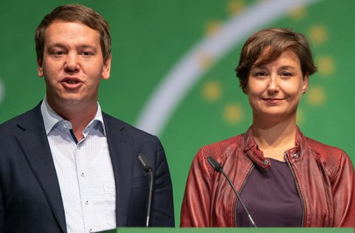Oliver Hildenbrand und Sandra Detzer sind die Landesvorsitzenden der Partei die Grünen in Baden-Württemberg. (Archivbild) Foto: dpa/Sebastian Gollnow