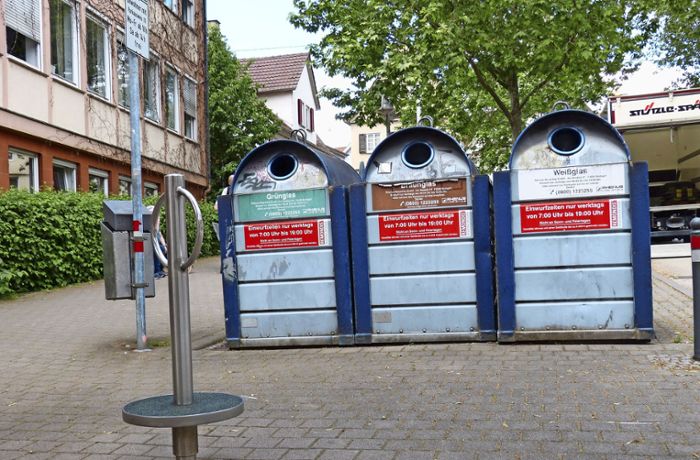 Kelterplatz Untertürkheim: Kein Geld für versenkbare Altglascontainer