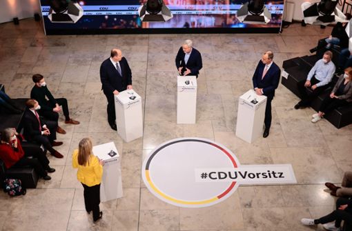 Zum dritten Mal in drei Jahren: Rennen um den CDU-Vorsitz Foto: AFP/HANNIBAL HANSCHKE