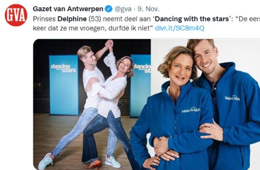 Prinzessin Delphine tritt bei der Show „Dancing with the stars“ auf und erntet im belgischen Königshaus keinen Applaus dafür. Foto: Twitter-Screenshot/Screenshot