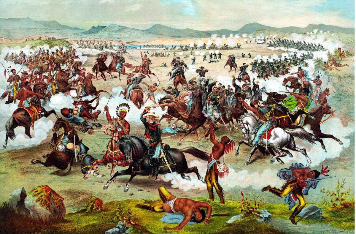 Heroisches Ringen: eine von vielen verfälschenden  Darstellungender Schlacht am Little Bighorn 1876