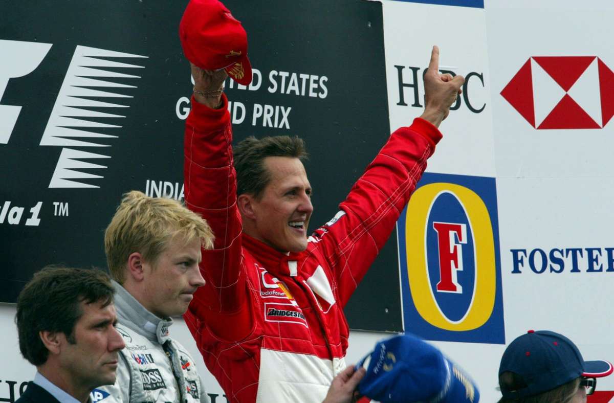 Michael Schumacher bei seinem vorletzten WM-Sieg im September 2003. Er ist der erfolgreichste Pilot der Formel-1-Geschichte.