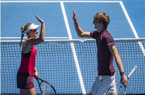 Deutschlands Tennisasse Angelique Kerber und Alexander Zverev haben eine unterschiedliche Sichtweise auf die US Open unter Corona-Bedingungen. Foto: dpa/Tony Mcdonough