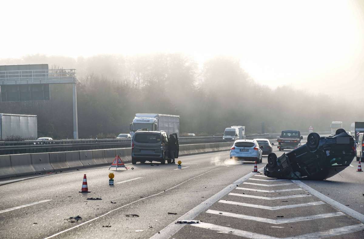 Der Unfall ereignete sich auf der A8 bei Leonberg.