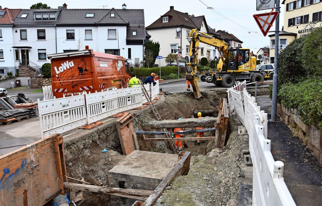 Neue Trinkwasserleitung in Stuttgart-Untertürkheim: Auf den letzten Metern