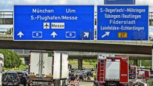 Die  A8 bei Stuttgart muss wieder gesperrt werden