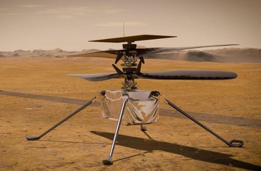 Dieser Minihubschrauber hat einen Flug auf dem Mars vollführt. (Archivbild) Foto: AFP/HANDOUT