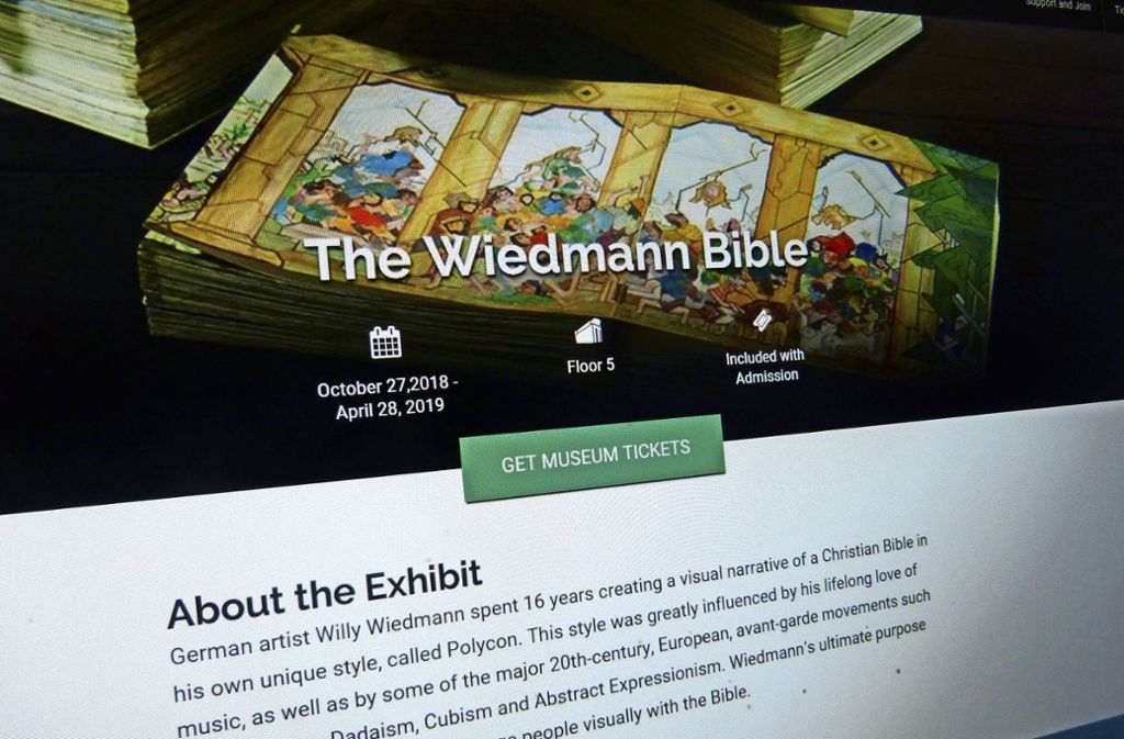 Willy Wiedmanns Leporello im Bibelmuseum Washington: Wiedmann-Bibel in Washington