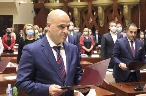 Dimitar Kovacevski ist der neue Ministerpräsident Nordmazedoniens. Foto: dpa/Boris Grdanoski