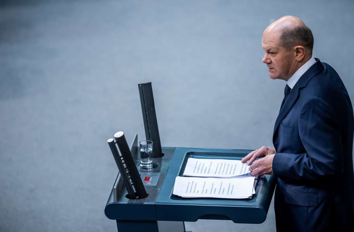 Rede im Bundestag: Scholz ruft China zu Verzicht auf Waffenlieferungen an Russland auf