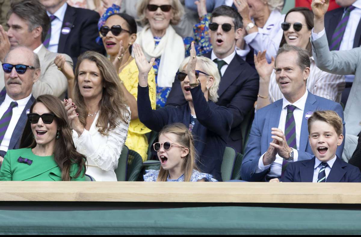 Dreimal Tennisbegeisterung pur: Prinzessin Kate mit ihren Kindern Prinzessin Charlotte und Prinz George.
