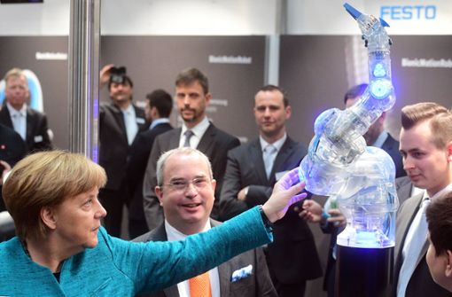 Für die frühere Bundeskanzlerin  Angela Merkel  war die Industriemesse stets ein Pflichttermin. Foto: dpa//Julian Stratenschulte