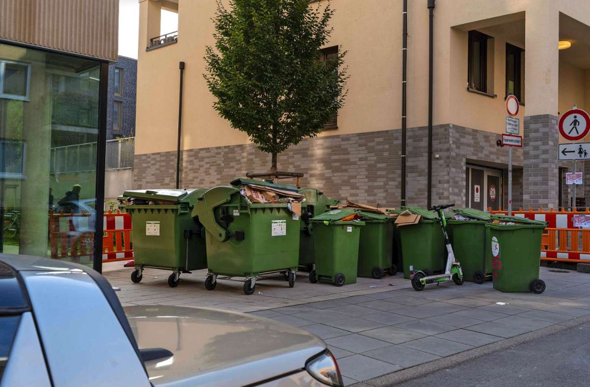 Müllproblem in Stuttgart-West: Papiertonnen bleiben stehen – das ist der Grund