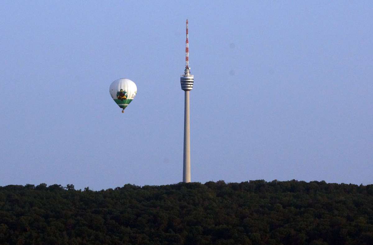 Der Heißluftballon schwebte auch über Stuttgart.