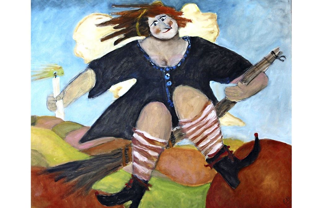 Ausstellung mit Werken von Franziska Rommel in der Galerie Wiedmann: Wo kraftvolle Frauen durch Lüfte fliegen