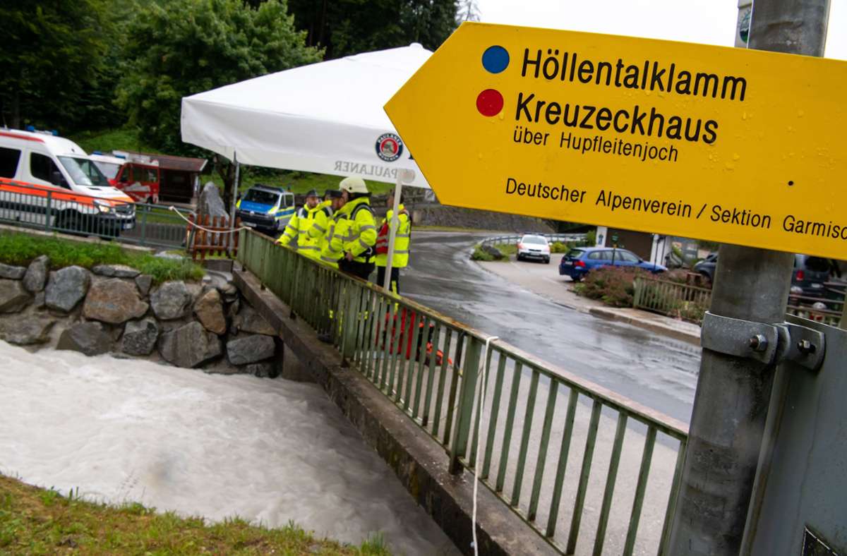 Nach Flutwelle in Höllentalklamm: Suche nach Vermissten  geht weiter