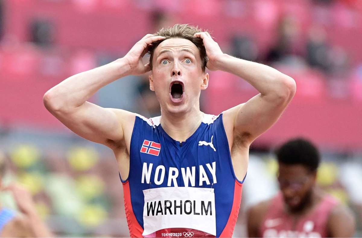 Karsten Warholm nach seinem Fabelweltrekord im 400-Meter-Hürden-Lauf.
